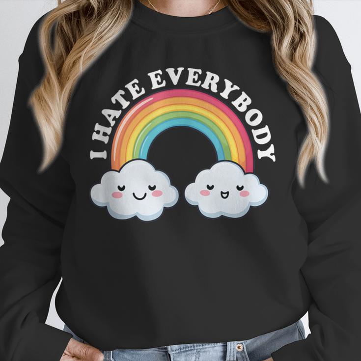 I Hate Everybody Rainbow Sarcastic Grumpy Introvert Unisex Sweatshirt I Hate Everybody Rainbow Sarcastic Grumpy Introvert Unisex Sweatshirt
