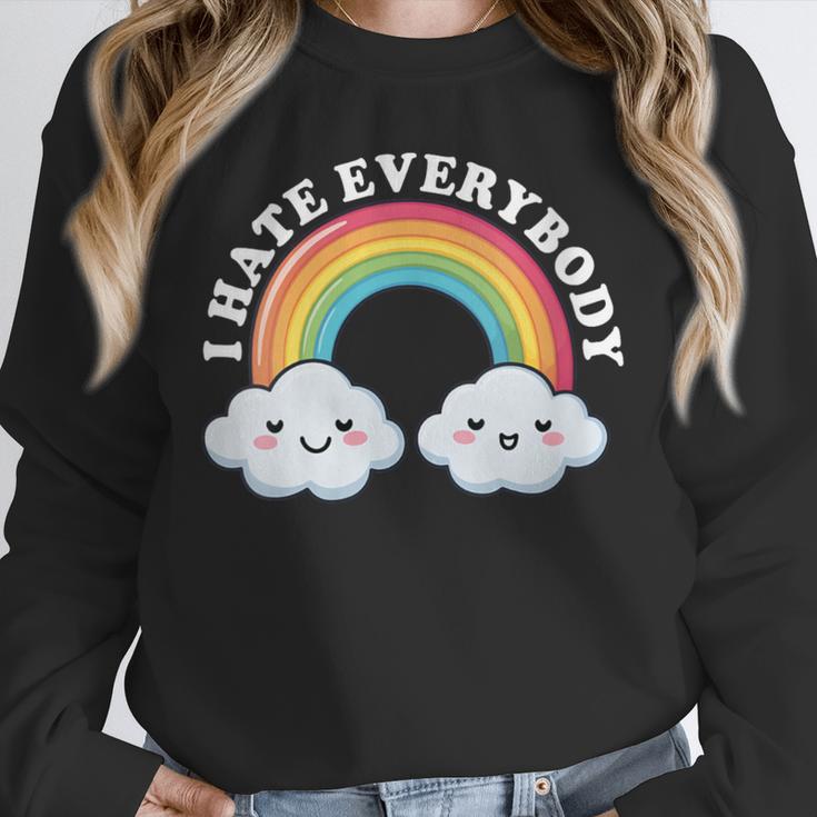 I Hate Everybody Rainbow Sarcastic Grumpy Introvert Unisex Sweatshirt I Hate Everybody Rainbow Sarcastic Grumpy Introvert Unisex Sweatshirt