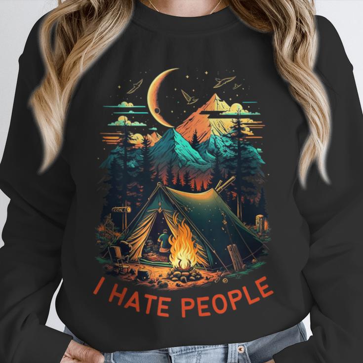 I Hate People Id Rather Be Camping Sarcastic Introvert Unisex Sweatshirt
