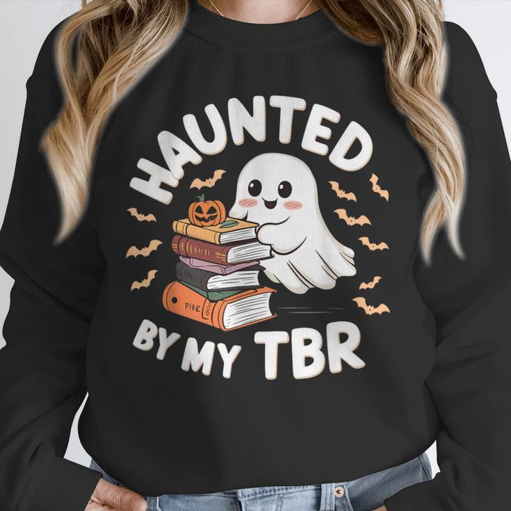 Haunted By My TBR Cute Ghost Book Reading Teacher Halloween Unisex Sweatshirt