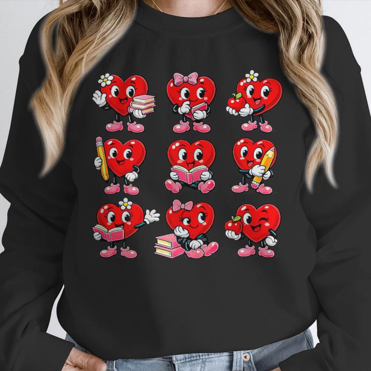 Heart Reading Books Valentine’s Day Girl And Boy Book Lovers Unisex Sweatshirt