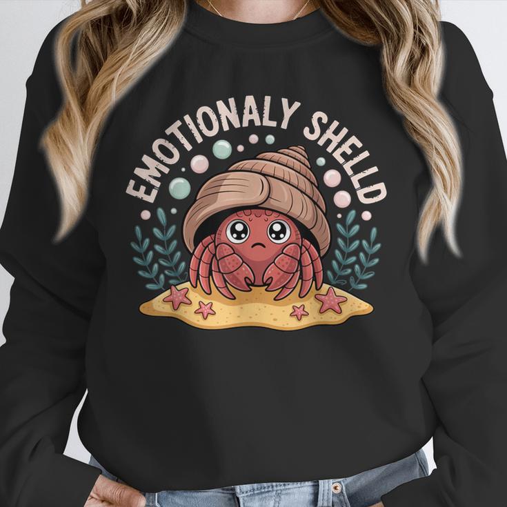 Hermit Crab Saying Emotionally Shelled Introvert Humor Unisex Sweatshirt Hermit Crab Saying Emotionally Shelled Introvert Humor Unisex Sweatshirt