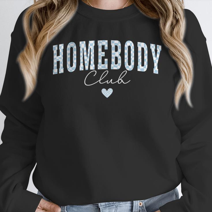 Homebody Club Checkerboard Introvert Self Growth Work Home Unisex Sweatshirt Homebody Club Checkerboard Introvert Self Growth Work Home Unisex Sweatshirt