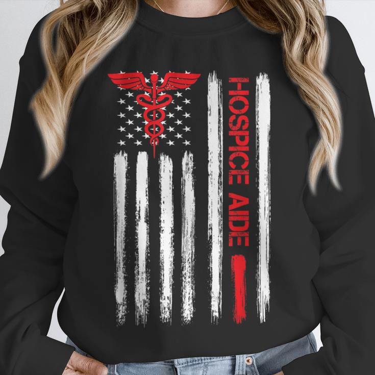 Hospice Aide American Flag Nurses Graduation Medical Unisex Sweatshirt