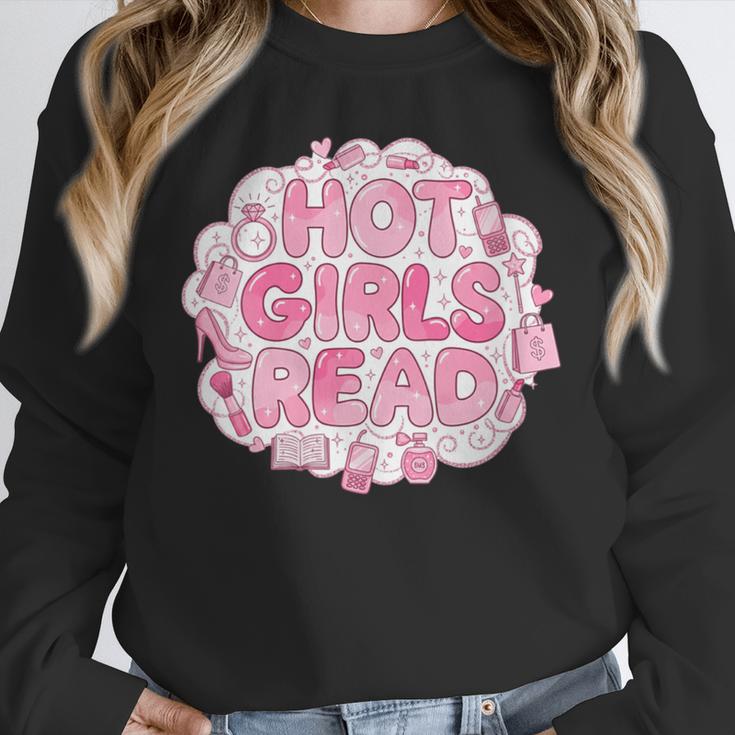Hot Girls Read Pink Aesthetic Book Lover Reading Unisex Sweatshirt Hot Girls Read Pink Aesthetic Book Lover Reading Unisex Sweatshirt