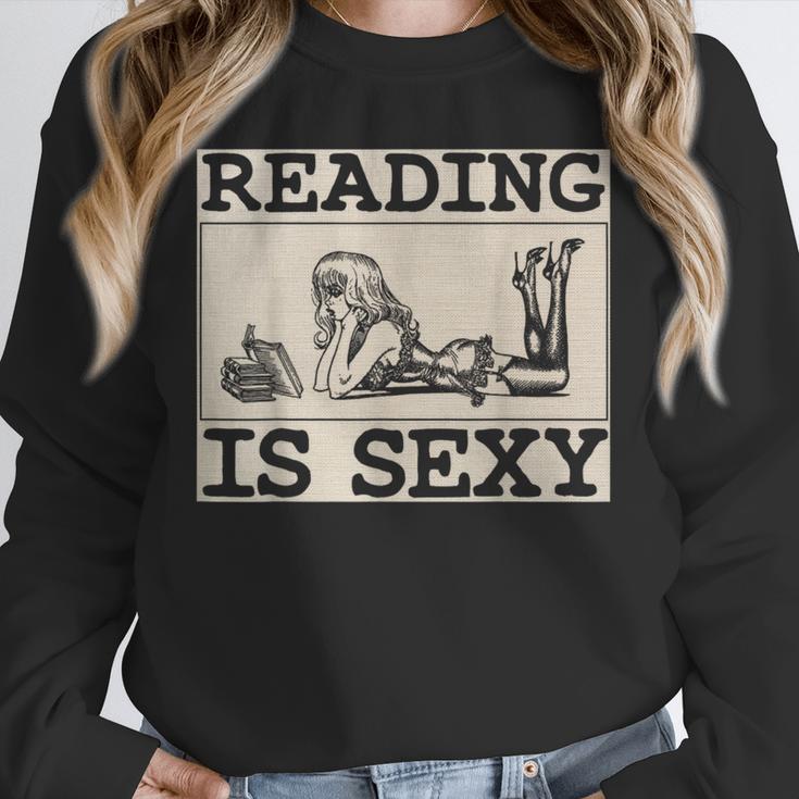 Hot Pin Up Girl Comic Book Vintage Reading Is Sexy Unisex Sweatshirt
