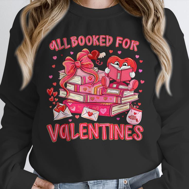 HUGvyn All Booked For Valentines Teacher Book Reading Heart Unisex Sweatshirt