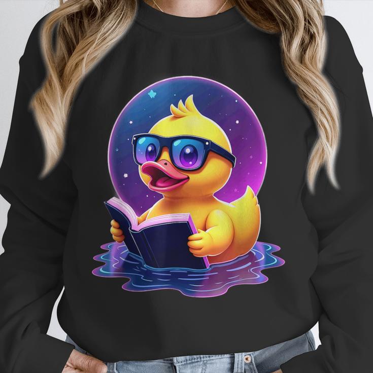 Humor Rubber Duck Reading Book Unisex Sweatshirt