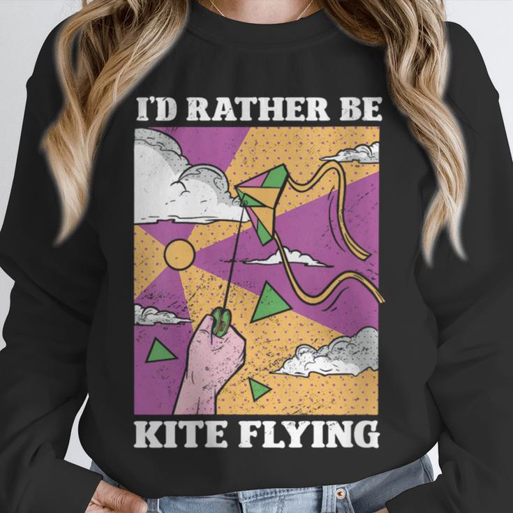 I'd Rather Be Kite Flying Throwback Hobby Memory Kite Unisex Sweatshirt