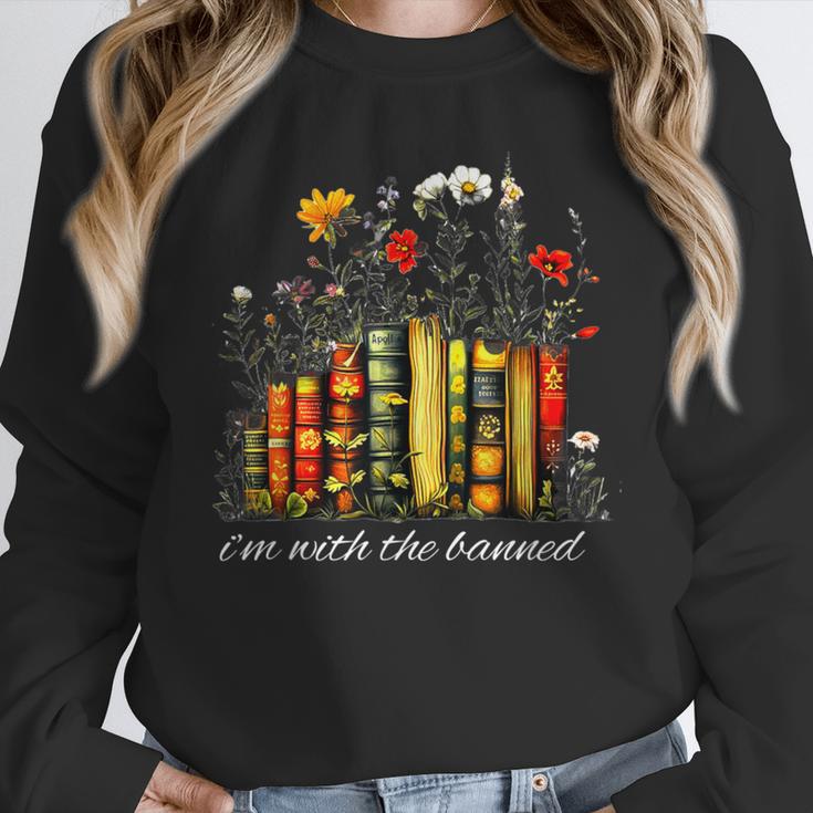 I'm With The Banned Banned Books Colorful Literary Fr Unisex Sweatshirt