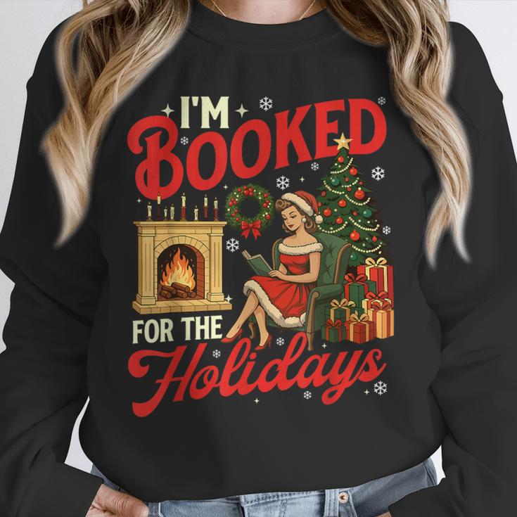 I'm Booked For The Holidays Christmas Reading Bookworm Xmas Unisex Sweatshirt
