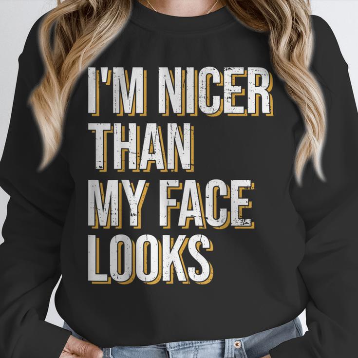 I'm Nicer Than My Face Looks Introverted Introverts Unisex Sweatshirt I'm Nicer Than My Face Looks Introverted Introverts Unisex Sweatshirt