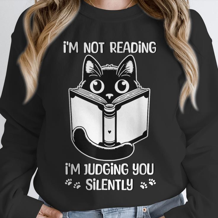 I’m Not Reading I’m Judging You Silently Fun Cat Book Lover Unisex Sweatshirt I’m Not Reading I’m Judging You Silently Fun Cat Book Lover Unisex Sweatshirt