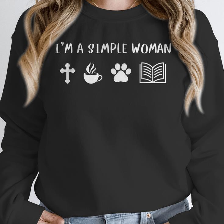 I'm A Simple Woman Jesus Coffee Dog Book Lover Christian Unisex Sweatshirt