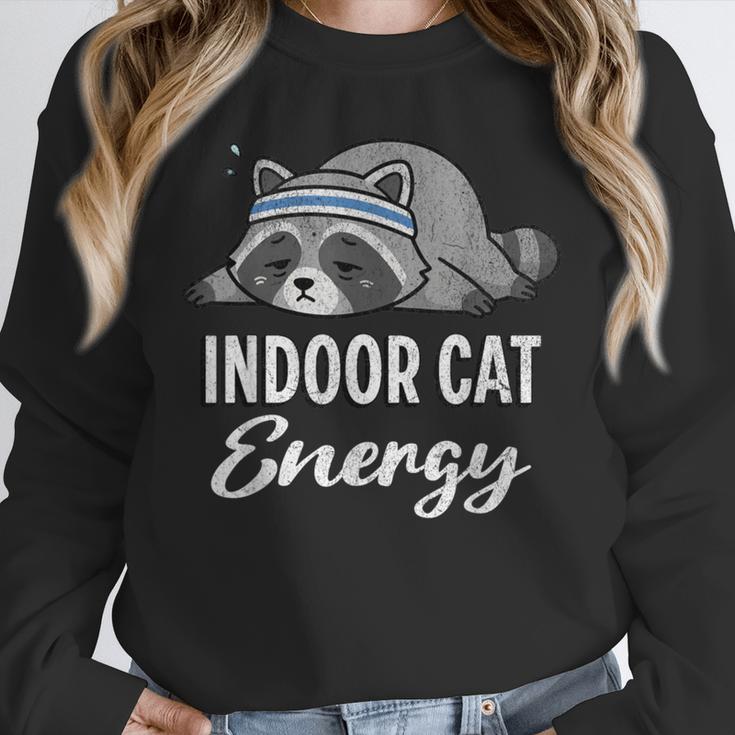 Indoor Cat Energy Raccoon Introvert Anti Social Mascot Unisex Sweatshirt Indoor Cat Energy Raccoon Introvert Anti Social Mascot Unisex Sweatshirt