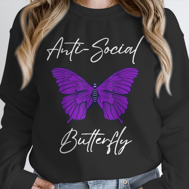 Introvert Antisocial Butterfly For Women Men Unisex Sweatshirt Introvert Antisocial Butterfly For Women Men Unisex Sweatshirt