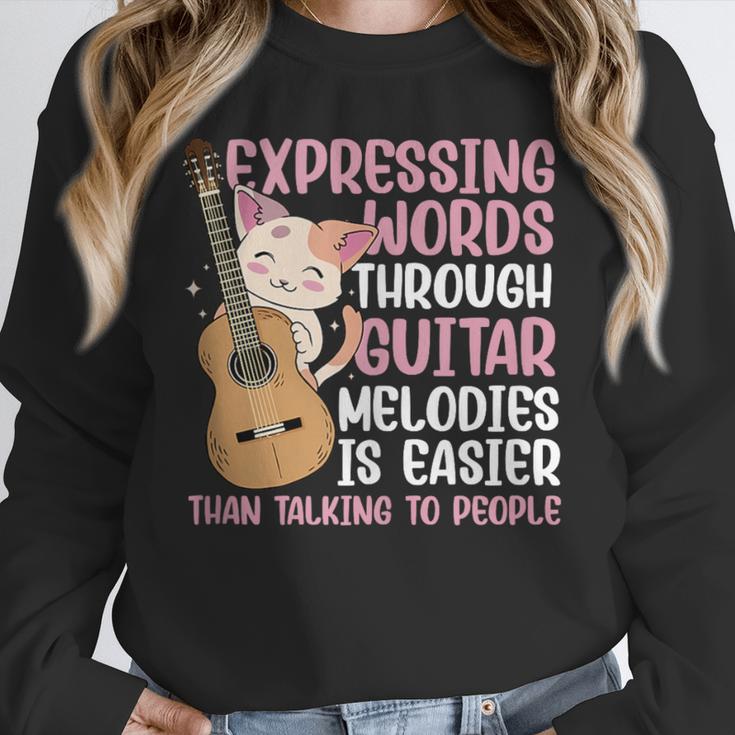 Introvert Guitarist Expressing Words Through Guitar Melody Unisex Sweatshirt