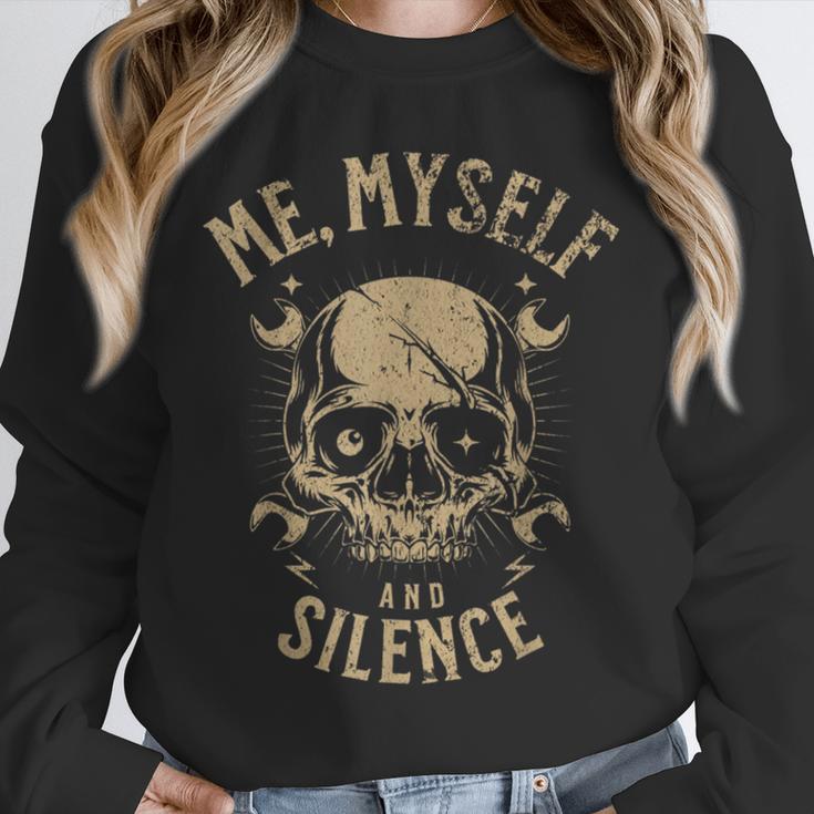 Introvert Relaxation Me Myself And Silence Skull Mechanic Unisex Sweatshirt