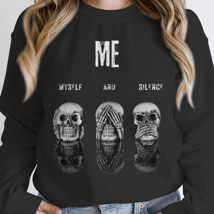 Introvert Relaxation Me Myself And Silence Skulls Unisex Sweatshirt