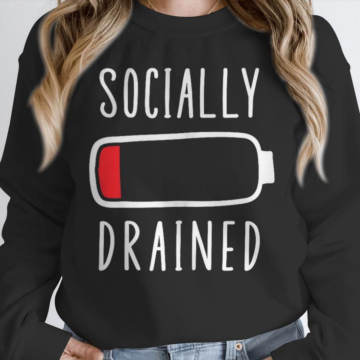 Introvert Socially Drained Battery Unisex Sweatshirt Introvert Socially Drained Battery Unisex Sweatshirt