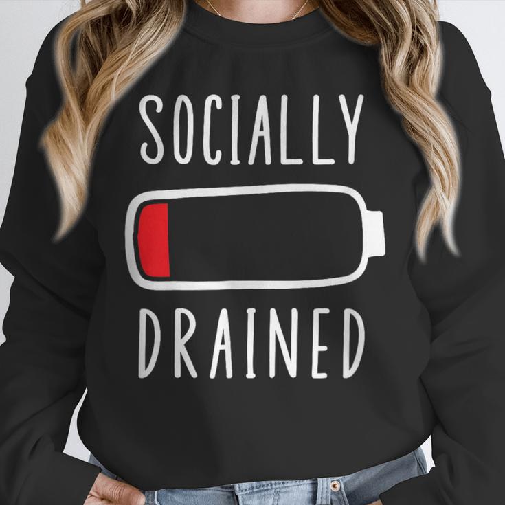 Introvert Socially Drained Battery Unisex Sweatshirt Introvert Socially Drained Battery Unisex Sweatshirt