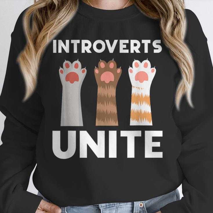 Introvert Unite Kitty Paws Raise Introverted Gathering Unisex Sweatshirt Introvert Unite Kitty Paws Raise Introverted Gathering Unisex Sweatshirt