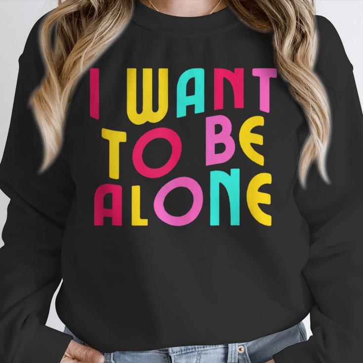Introvert I Want To Be Alone Retro Wavy Unisex Sweatshirt