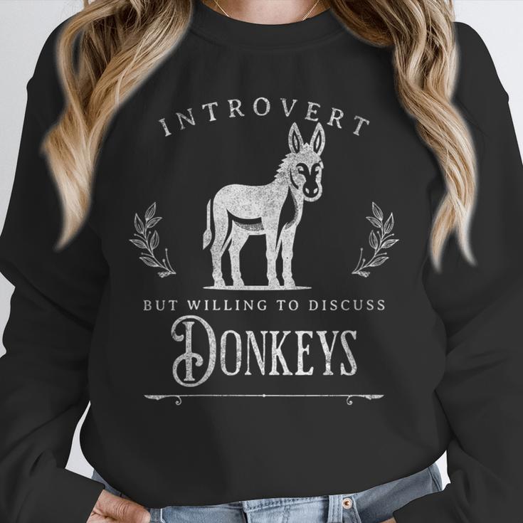 Introvert But Willing To Discuss Donkeys Vintage Retro Unisex Sweatshirt