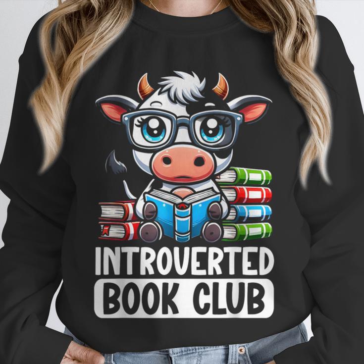Introverted Book Club Reading Lover Cow Unisex Sweatshirt Introverted Book Club Reading Lover Cow Unisex Sweatshirt