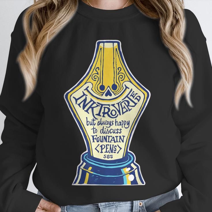 Introverted Fountain Pen Enthusiast Smiling Face Unisex Sweatshirt