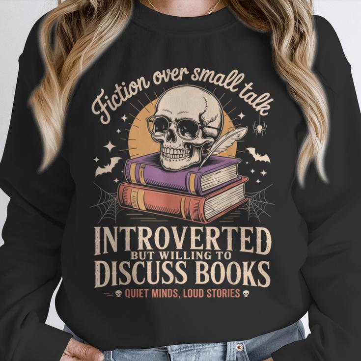 Introverted But Willing To Discuss Books Cozy Aesthetic Unisex Sweatshirt