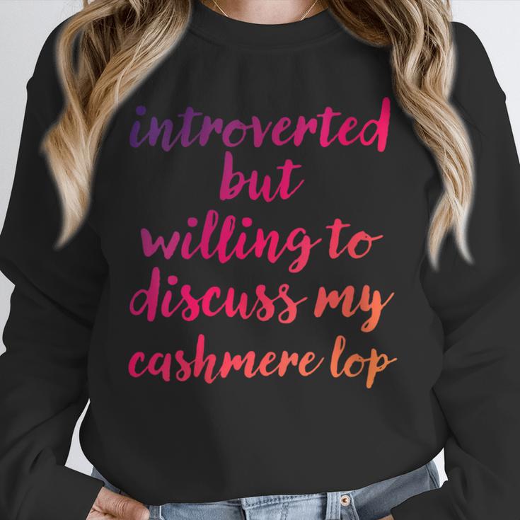 Introverted Willing To Discuss Cashmere Lop Introvert Unisex Sweatshirt