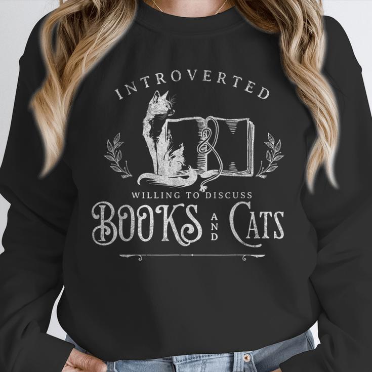 Introverted Willing To Discuss Cats And Books Unisex Sweatshirt