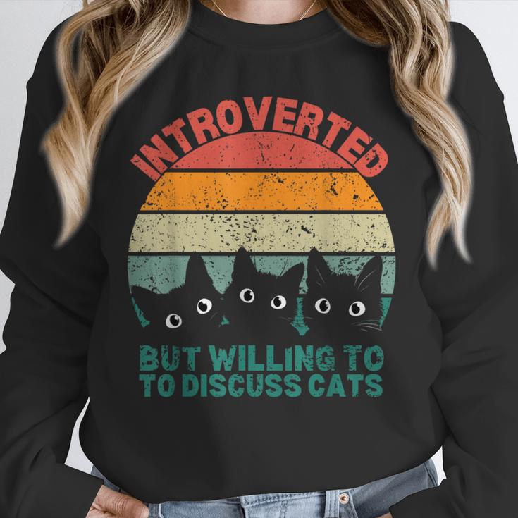 Introverted But Willing To Discuss Cats Unisex Sweatshirt Introverted But Willing To Discuss Cats Unisex Sweatshirt