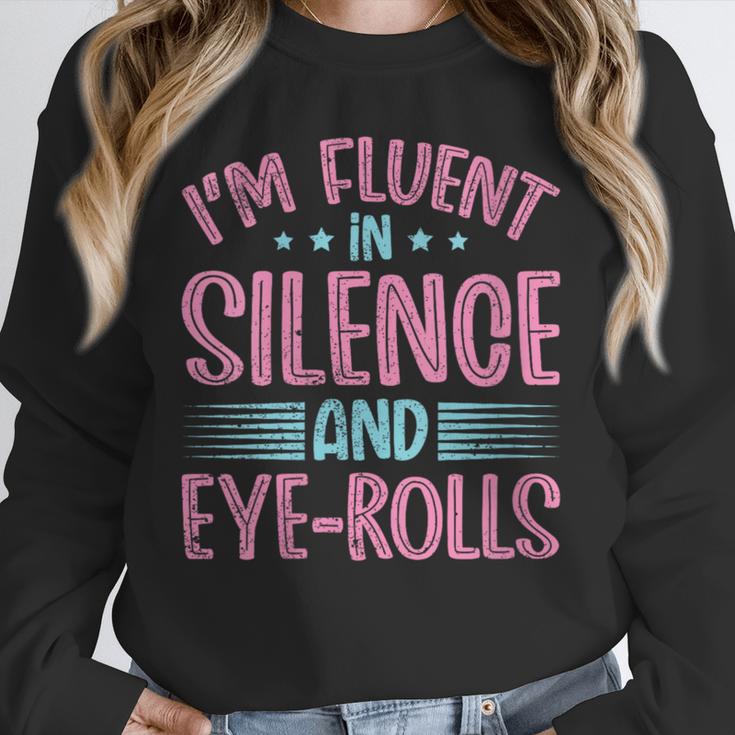 Introverts I'm Fluent In Silence And Eye-Rolls Unisex Sweatshirt Introverts I'm Fluent In Silence And Eye-Rolls Unisex Sweatshirt