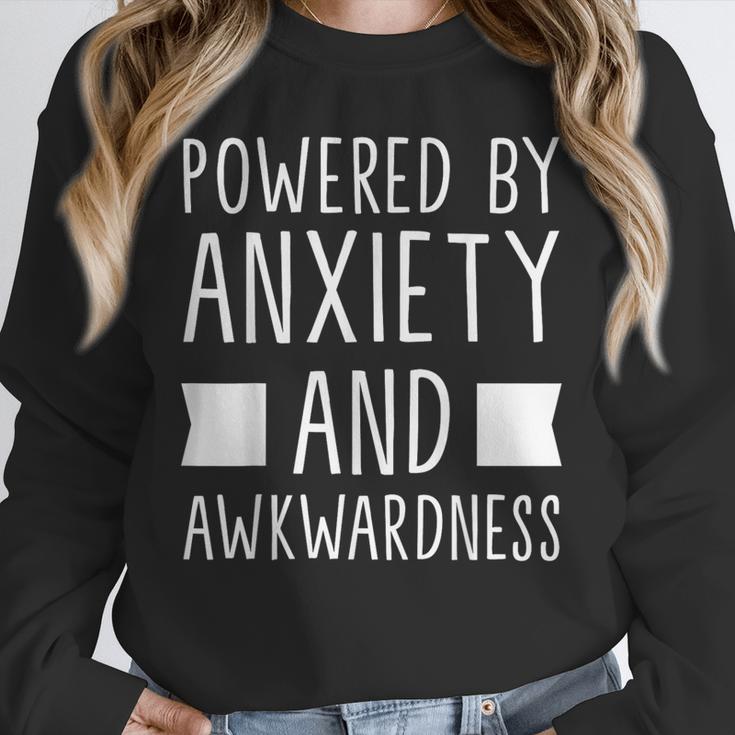 Introverts Social Anxiety Powered By Anxiety And Awkwardness Unisex Sweatshirt Introverts Social Anxiety Powered By Anxiety And Awkwardness Unisex Sweatshirt
