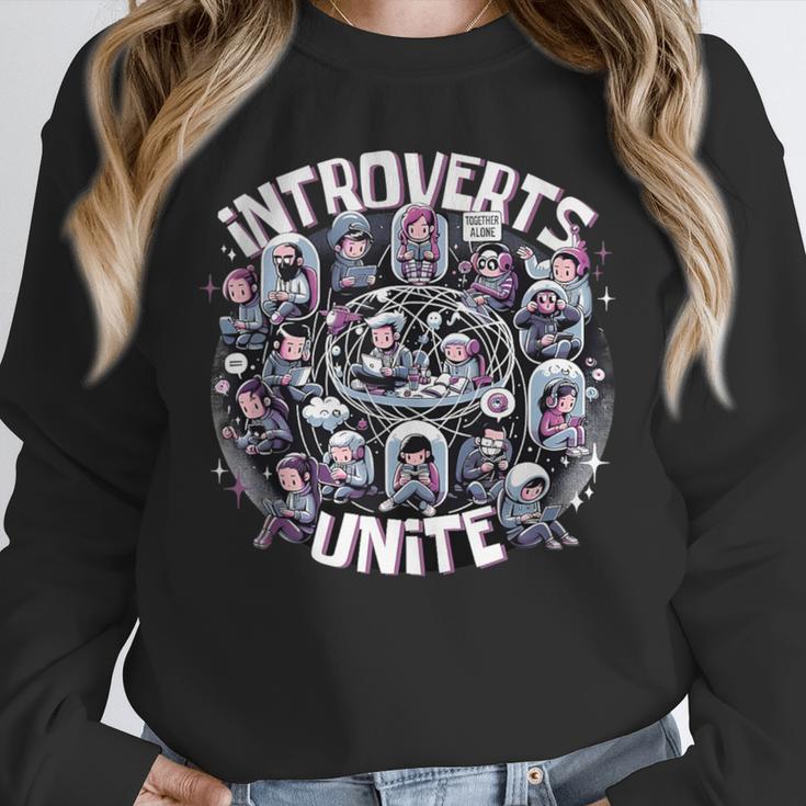 Introverts Unite Quirky Solitude Unisex Sweatshirt