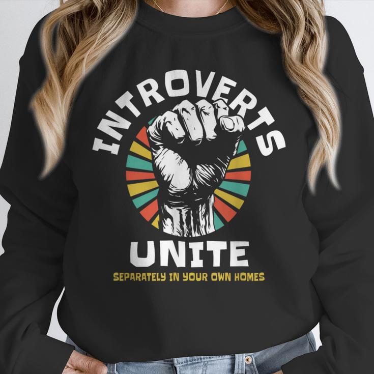 Introverts Unite Separately Own Homes Emblem Unisex Sweatshirt