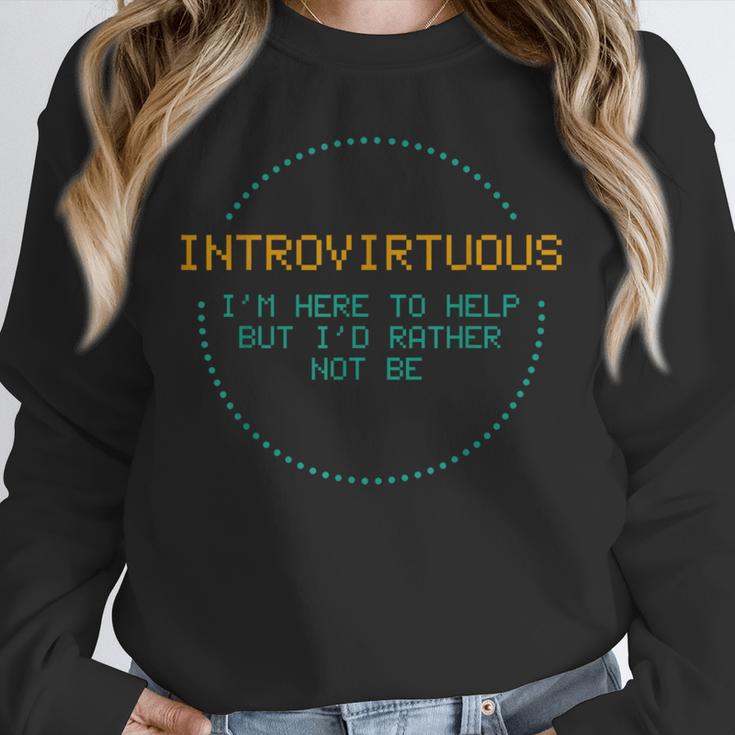 Introvirtuous Retro Pixel Funny Introvert Quote Unisex Sweatshirt