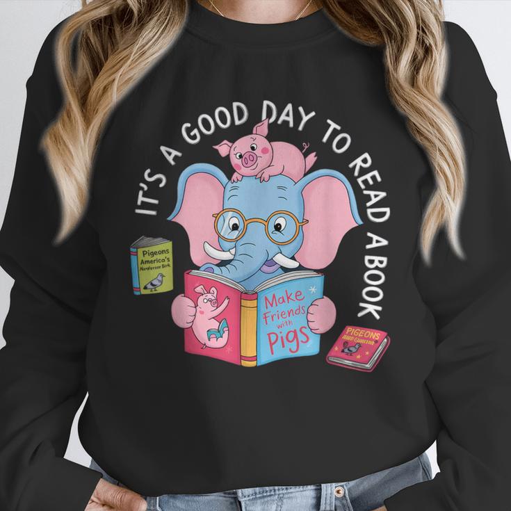 Its A Good Day To Read A Book Cute Elephant And Pig Edition Unisex Sweatshirt Its A Good Day To Read A Book Cute Elephant And Pig Edition Unisex Sweatshirt