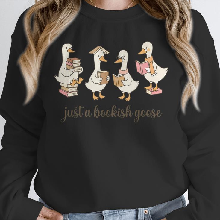 Just A Bookish Goose Goose Book LoverSilly Goose Book Club Unisex Sweatshirt