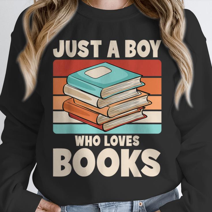 Just A Boy Who Loves Books Reading Bookworm Boys Kids Unisex Sweatshirt
