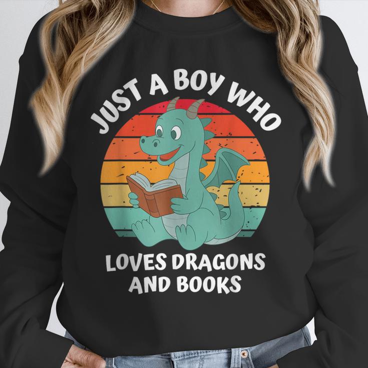 Just A Boy Who Loves Dragons And Books Kids Toddler Baby 5T Unisex Sweatshirt