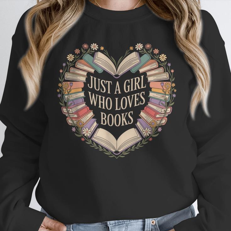 Just a Girl Who Loves Books Book Lover Librarian For Women Unisex Sweatshirt Just a Girl Who Loves Books Book Lover Librarian For Women Unisex Sweatshirt