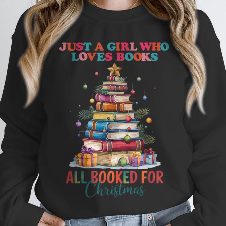 Just a Girl Who Loves Books All Booked For Christmas Unisex Sweatshirt