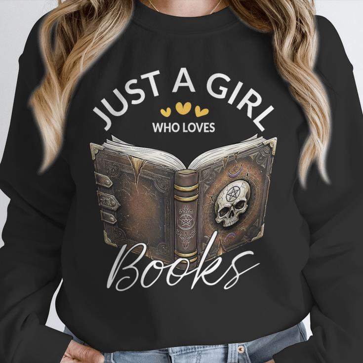 Just A Girl Who Loves Books Witchcraft Spell Book Halloween Unisex Sweatshirt Just A Girl Who Loves Books Witchcraft Spell Book Halloween Unisex Sweatshirt