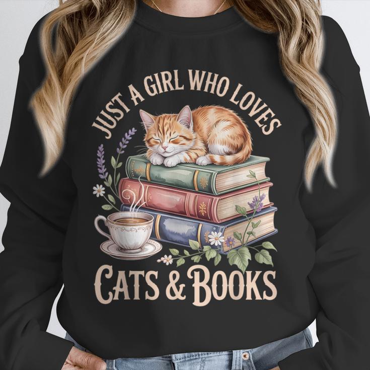 Just A Girl Who Loves Cats And Books Reading Librarian Unisex Sweatshirt Just A Girl Who Loves Cats And Books Reading Librarian Unisex Sweatshirt