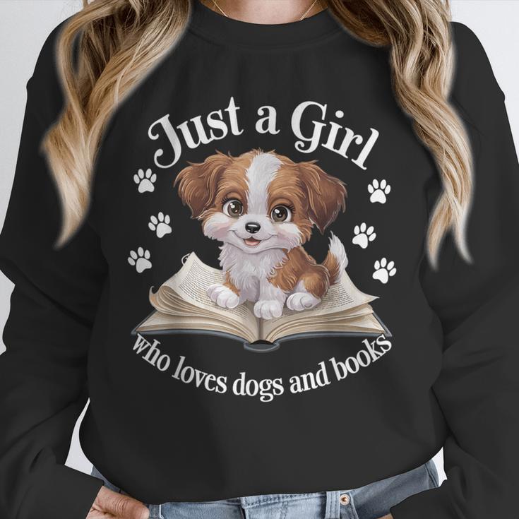 Just a Girl Who Loves Dogs And Books Cute Dog Unisex Sweatshirt