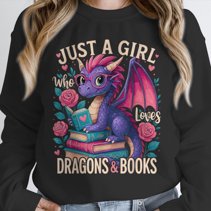 Just a Girl Who Loves Dragons And Books Dragon Unisex Sweatshirt Just a Girl Who Loves Dragons And Books Dragon Unisex Sweatshirt