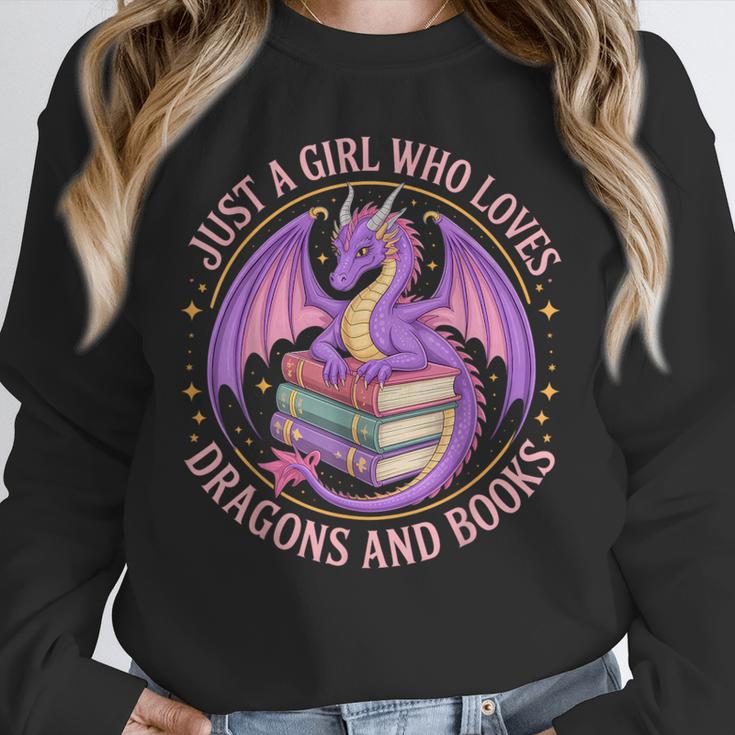 Just A Girl Who Loves Dragons And Books Fantasy Dragon Unisex Sweatshirt